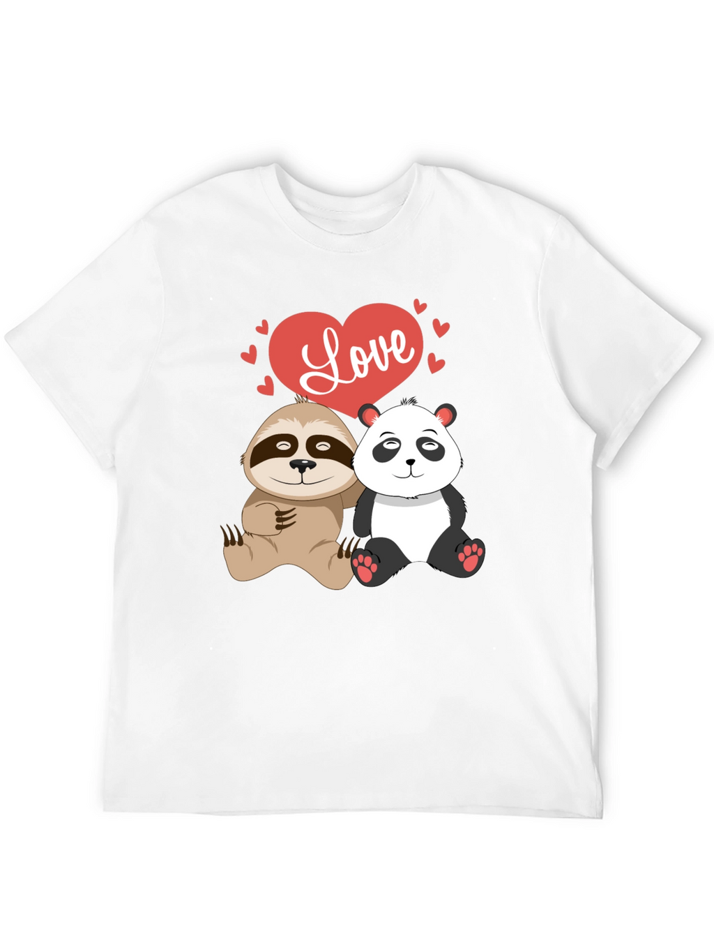 Love Sloth & Panda Graphic T-Shirt