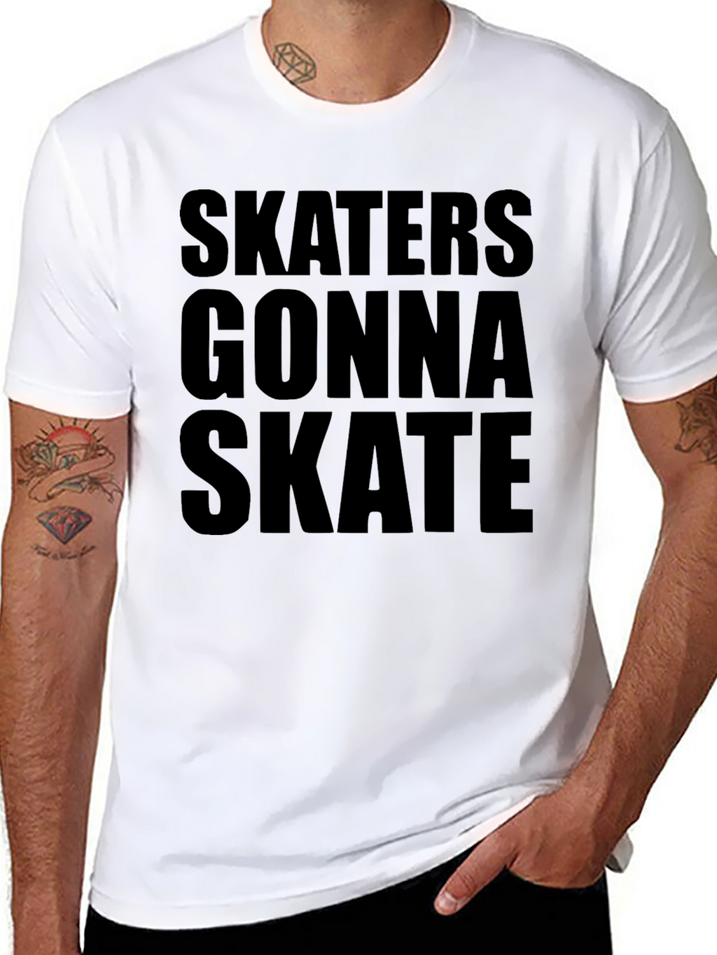 Skaters Gonna Skate Graphic Tee - Black