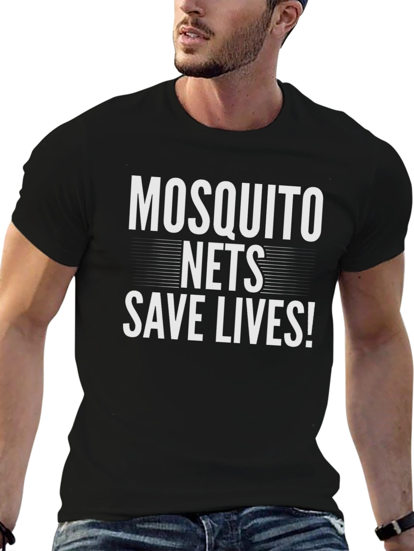 Mosquito Nets Save Lives T-Shirt - Black