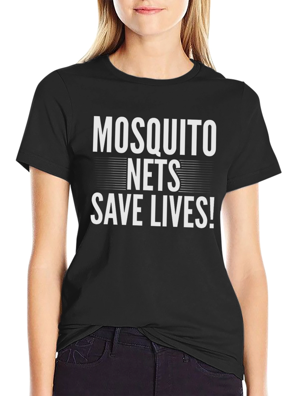 Mosquito Nets Save Lives T-Shirt - Black