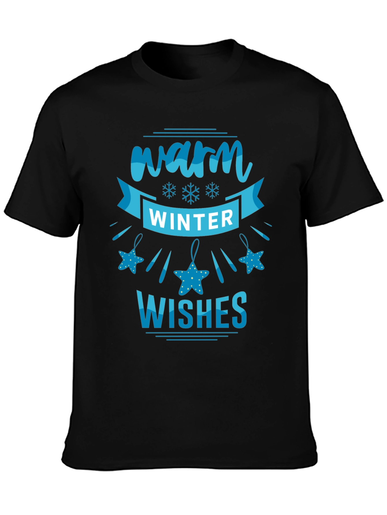Warm Winter Wishes Black T-Shirt