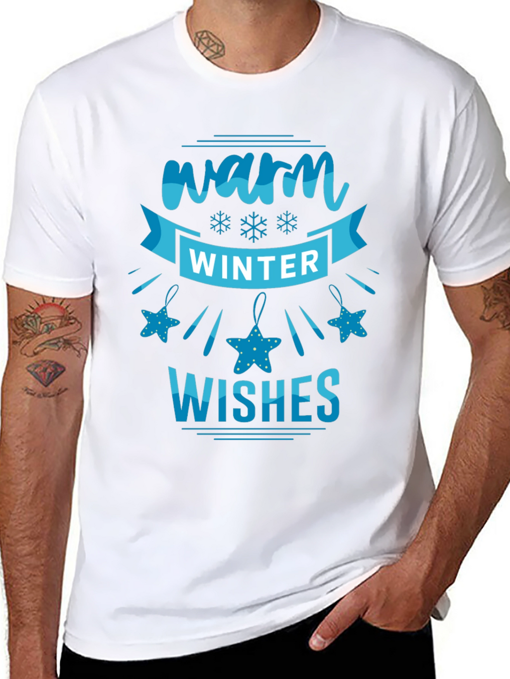Warm Winter Wishes Black T-Shirt