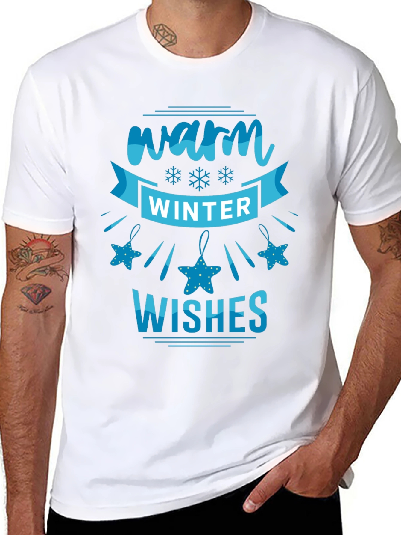 Warm Winter Wishes Black T-Shirt
