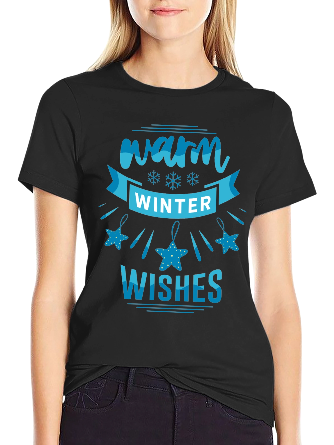 Warm Winter Wishes Black T-Shirt