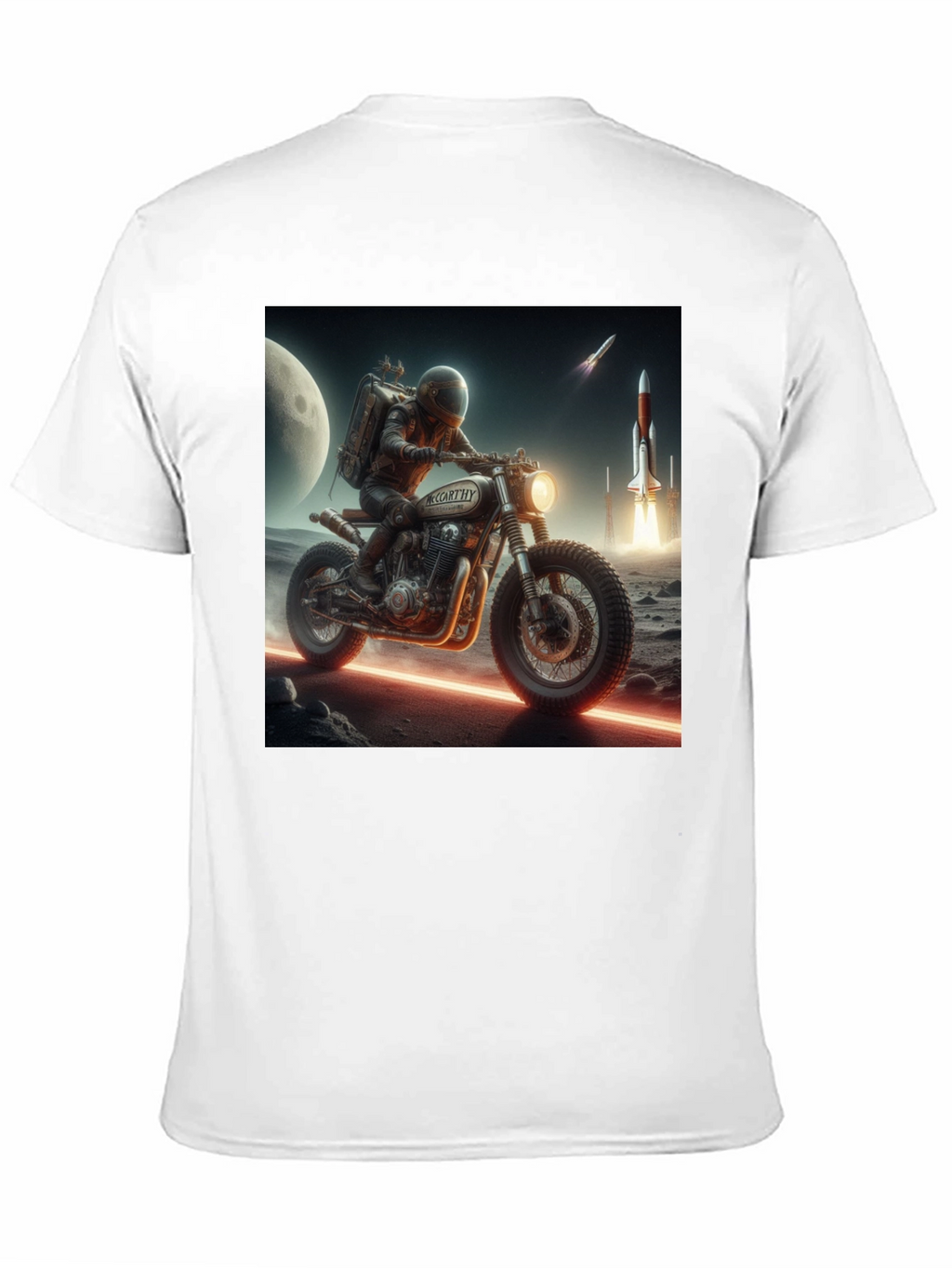 Sci-Fi Motorcycle Graphic T-Shirt