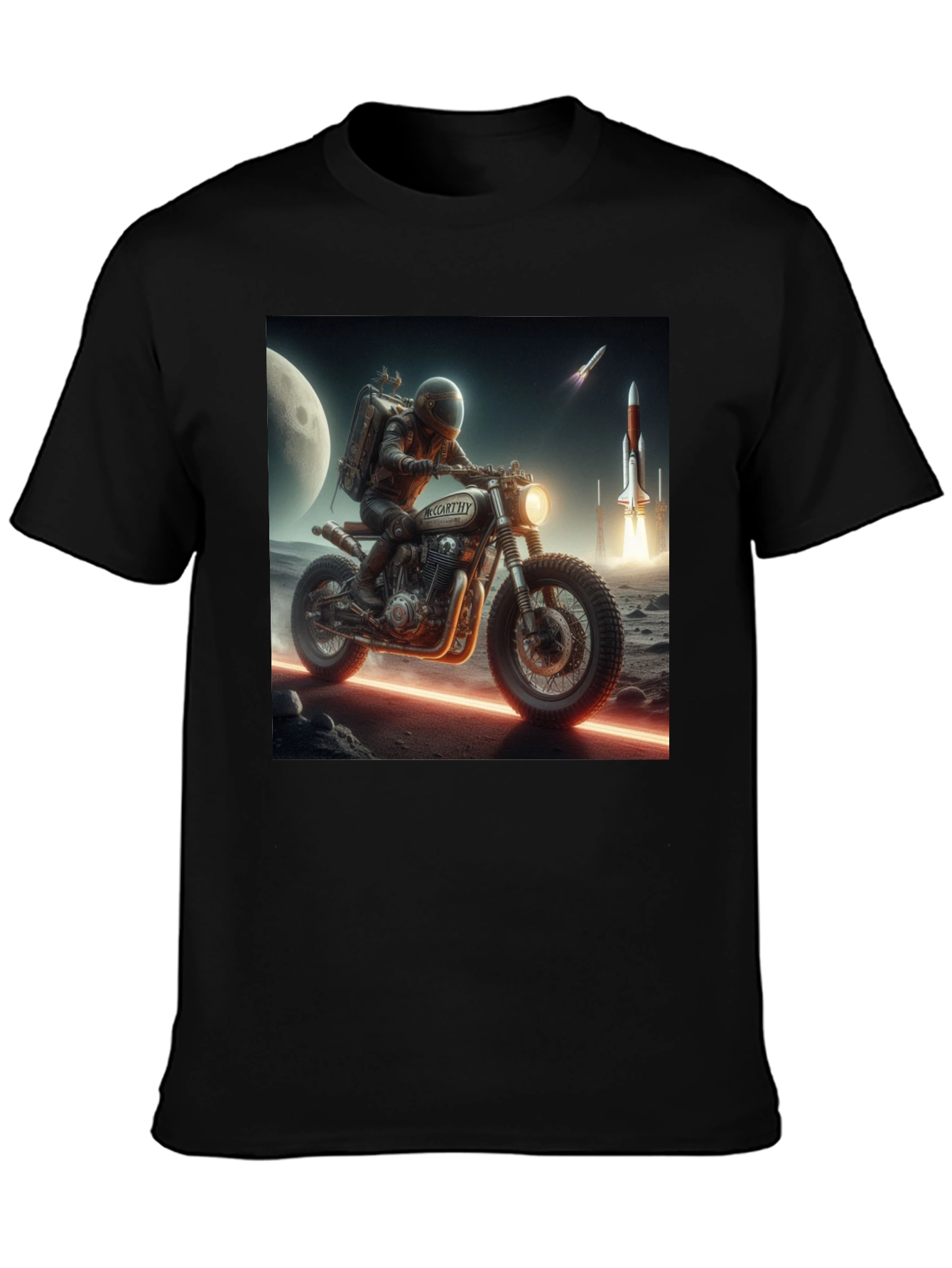 Sci-Fi Motorcycle Graphic T-Shirt