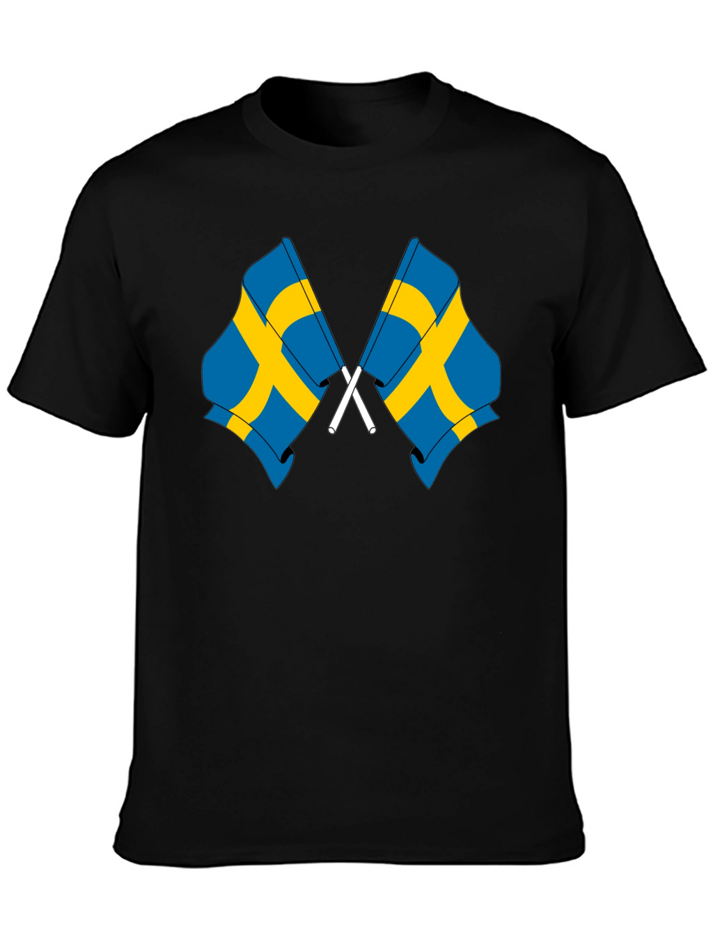 Sweden Flag Graphic T-Shirt - Black