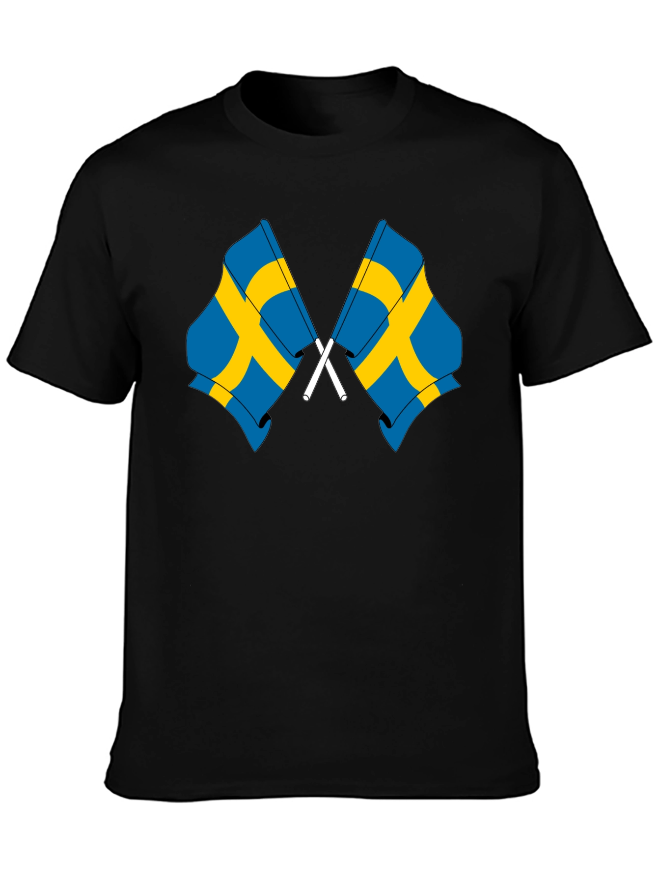 Sweden Flag Graphic T-Shirt - Black