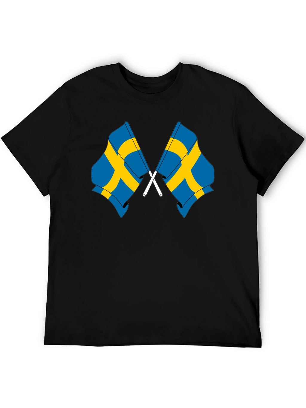 Sweden Flag Graphic T-Shirt - Black