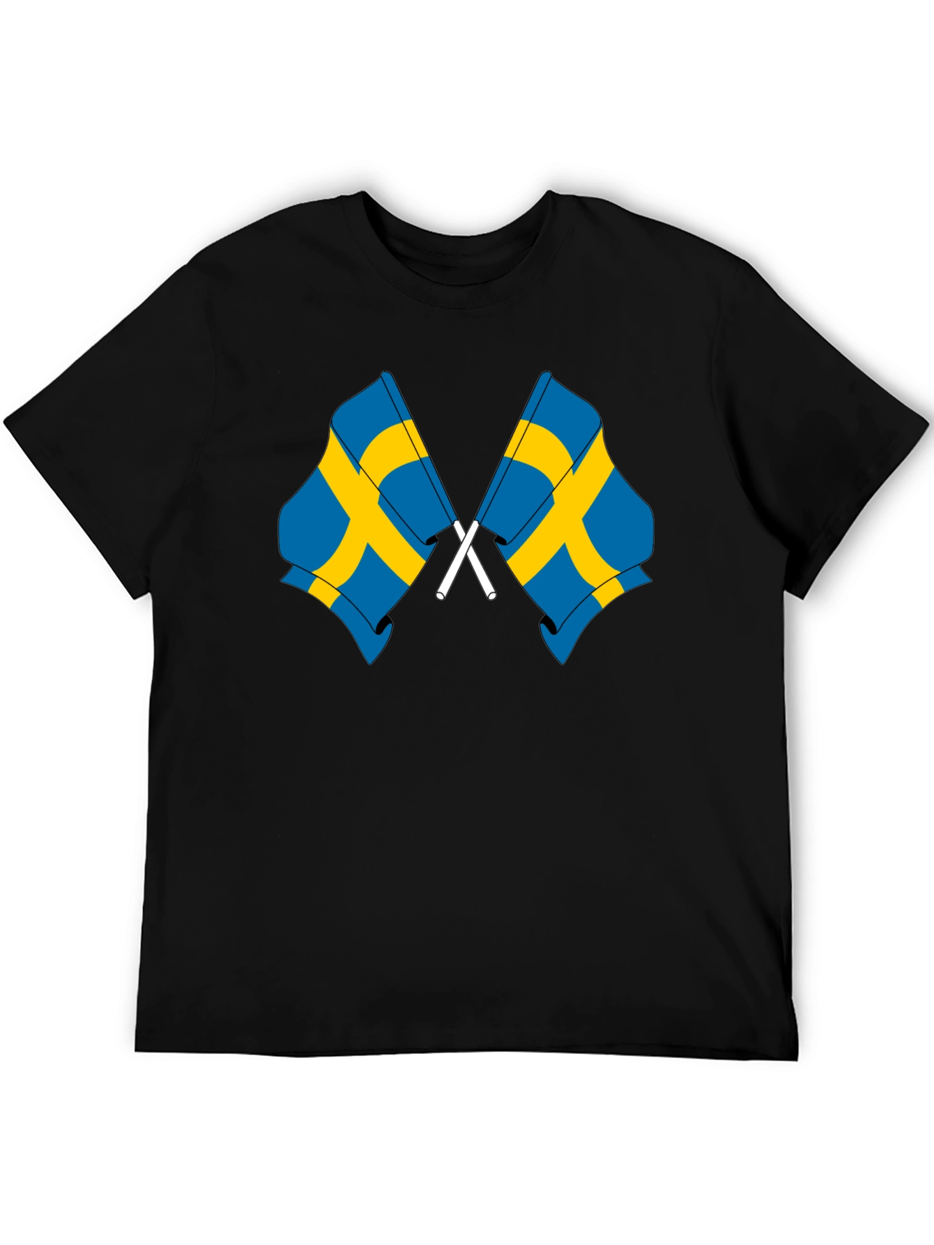 Sweden Flag Graphic T-Shirt - Black