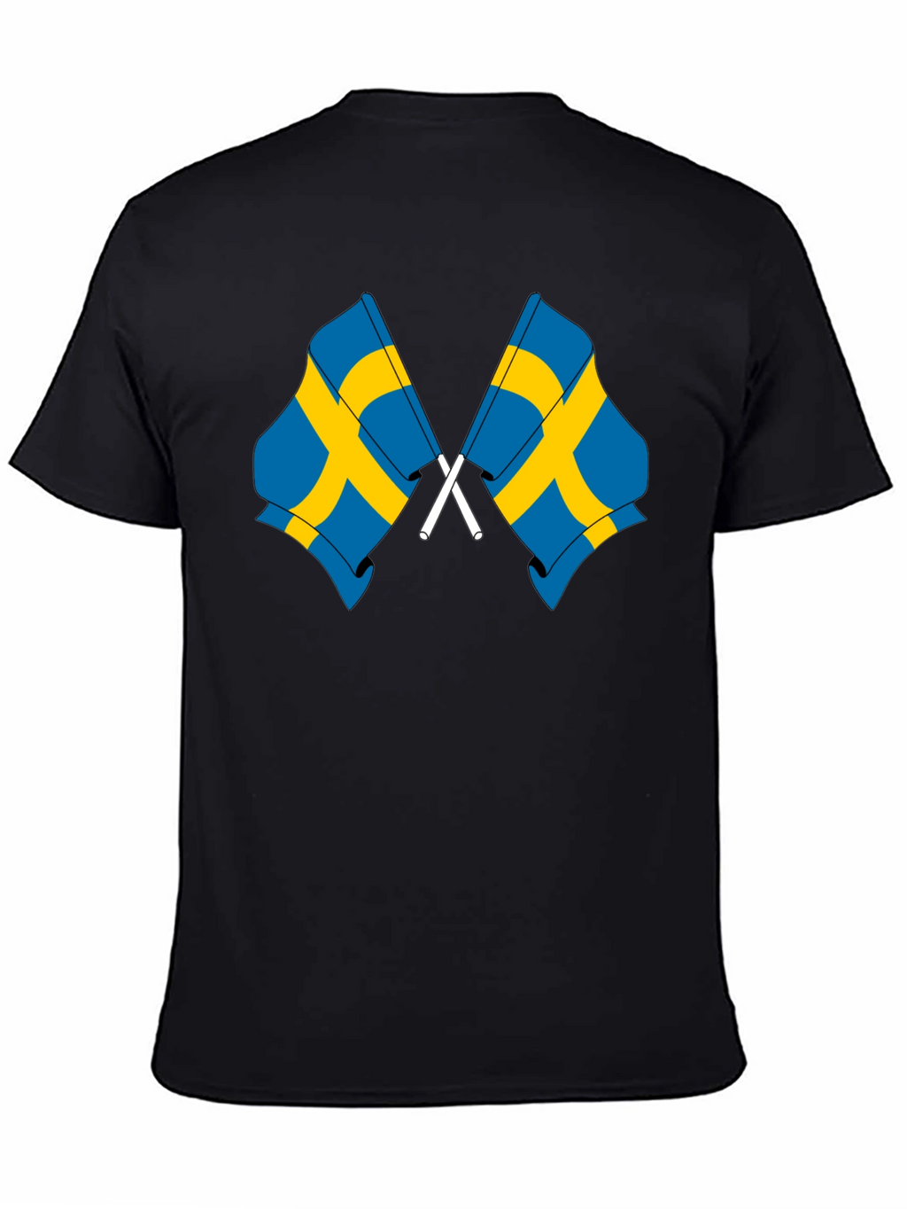 Sweden Flag Graphic T-Shirt - Black
