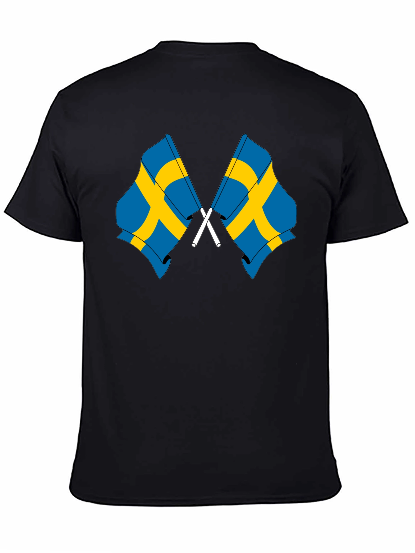 Sweden Flag Graphic T-Shirt - Black