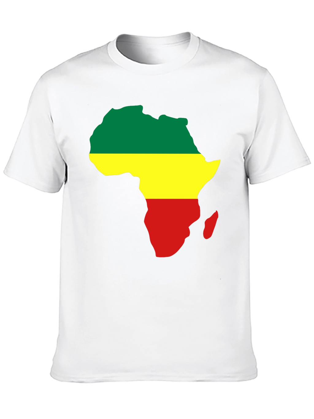 Africa Map T-Shirt - Green Yellow Red