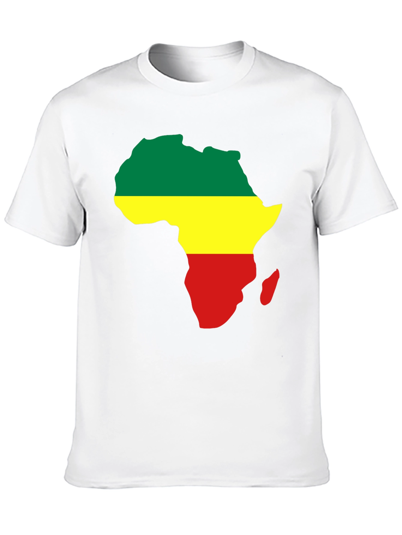 Africa Map T-Shirt - Green Yellow Red