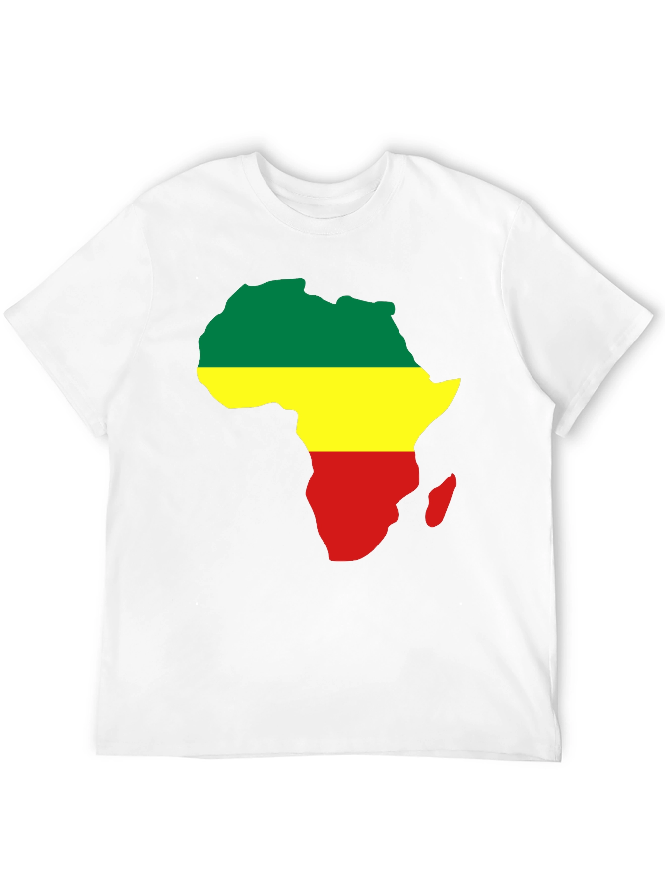 Africa Map T-Shirt - Green Yellow Red