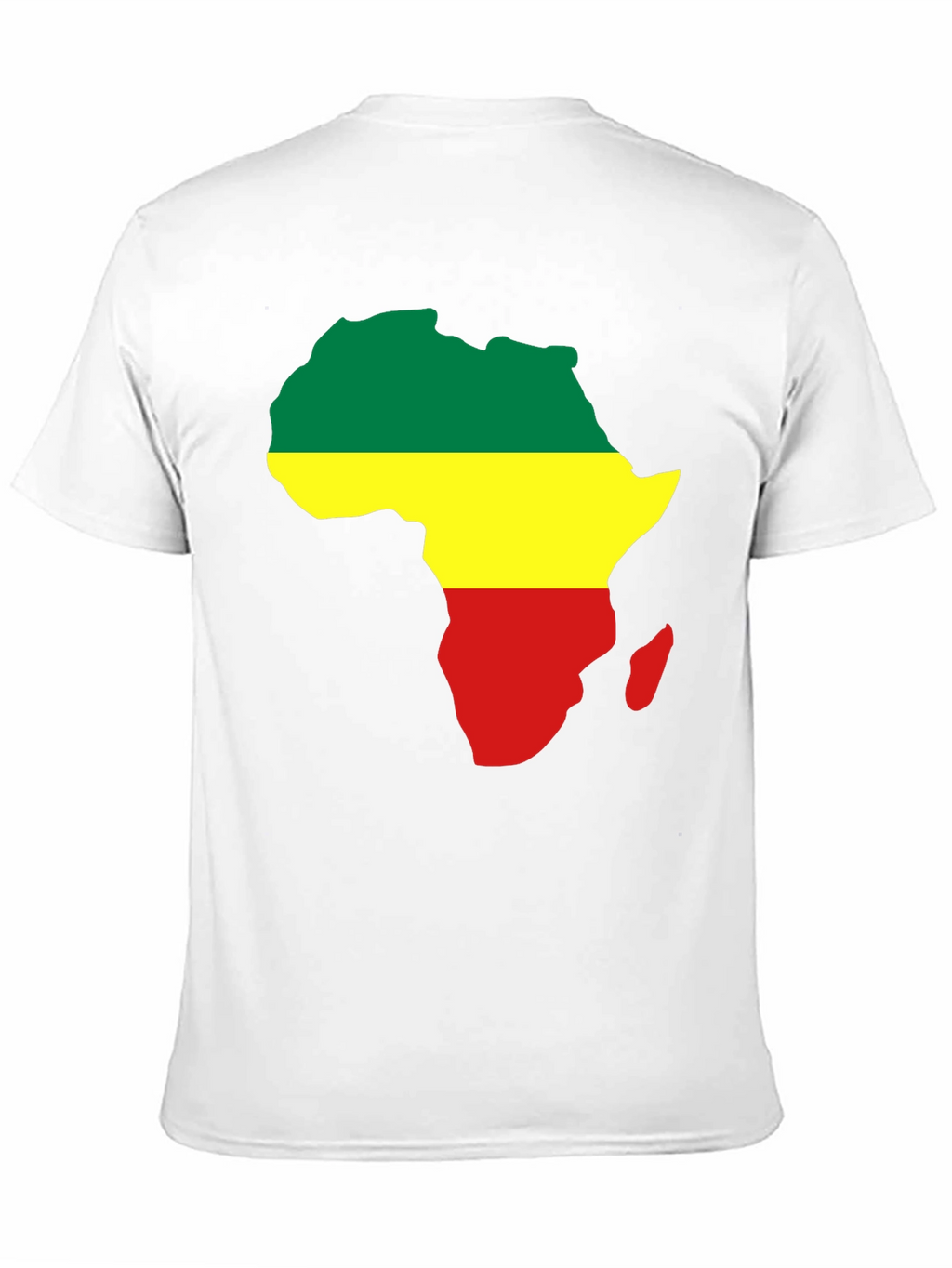 Africa Map T-Shirt - Green Yellow Red