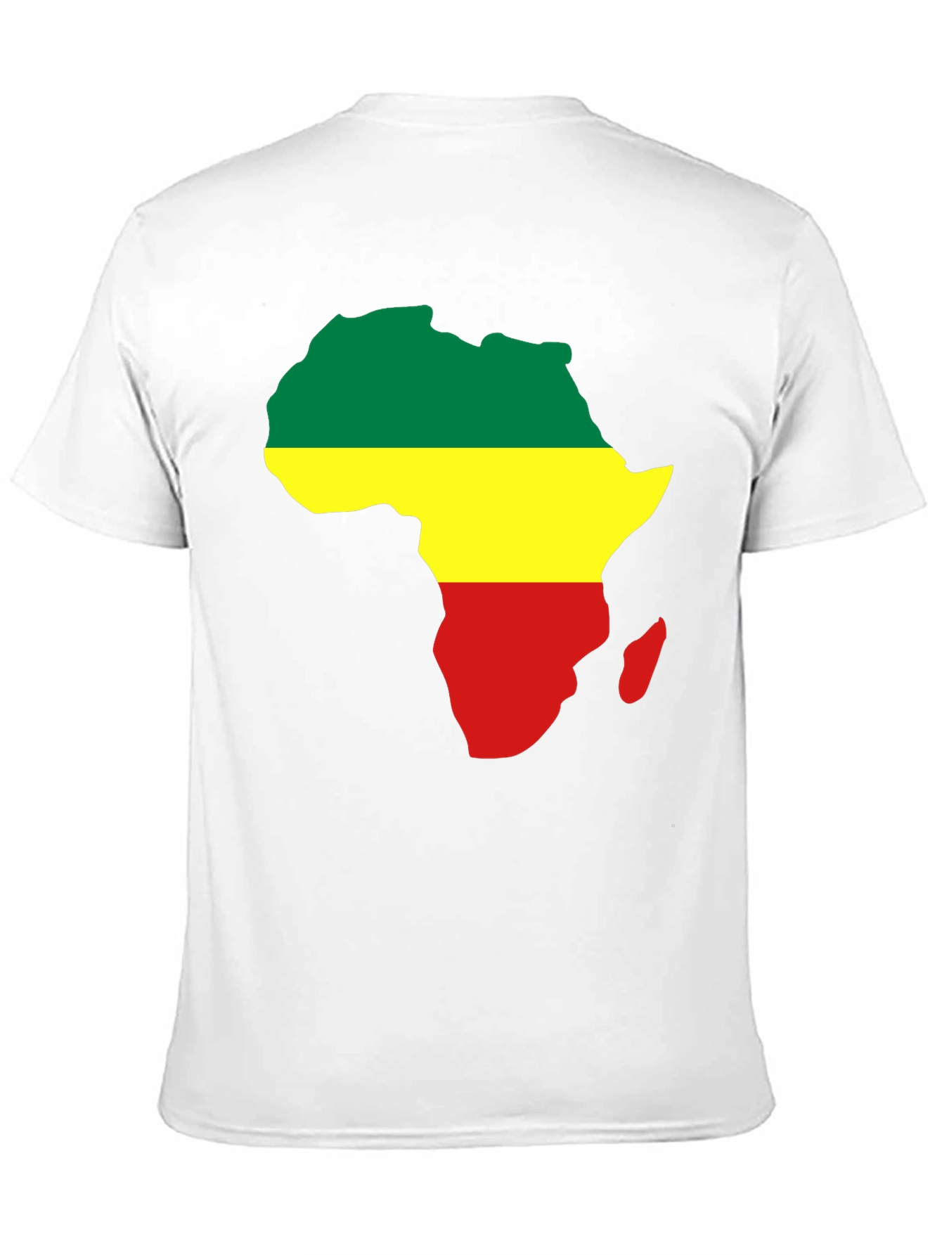 Africa Map T-Shirt - Green Yellow Red