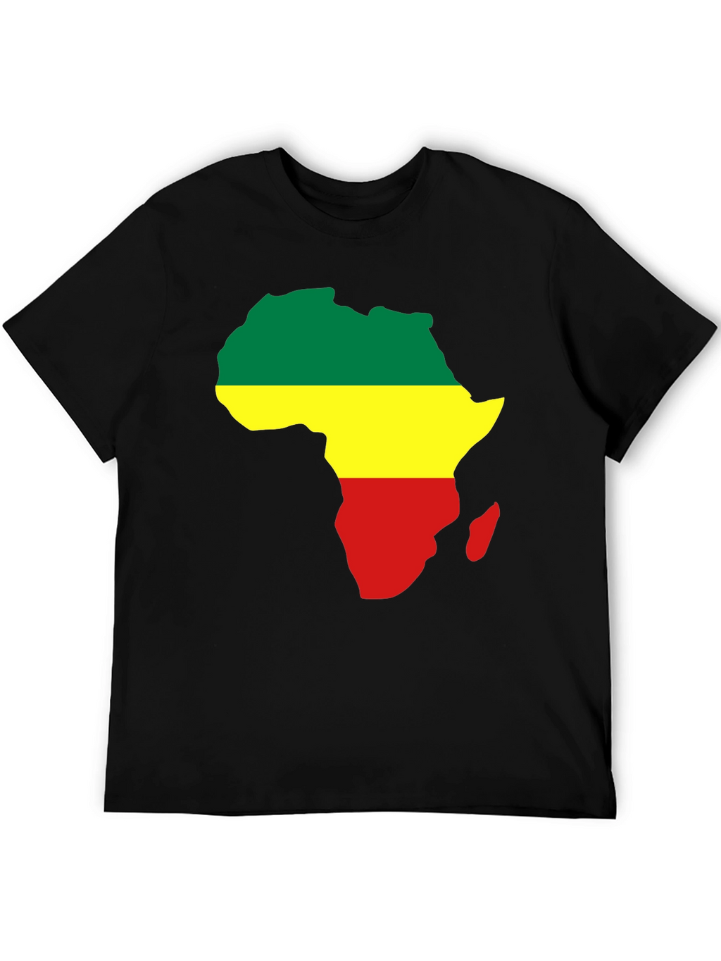 Africa Map T-Shirt - Green Yellow Red