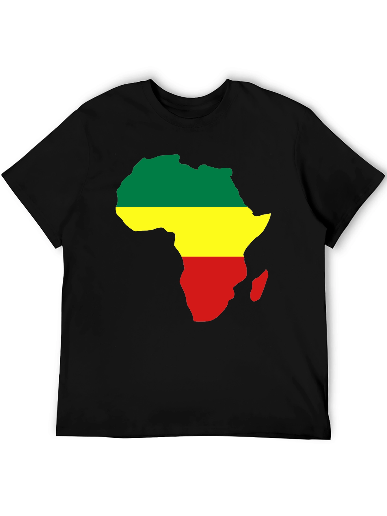 Africa Map T-Shirt - Green Yellow Red