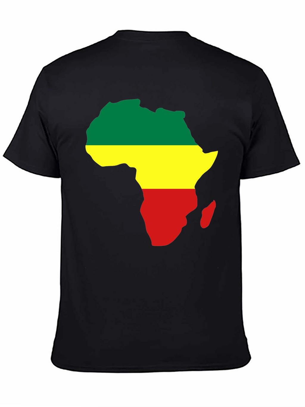 Africa Map T-Shirt - Green Yellow Red