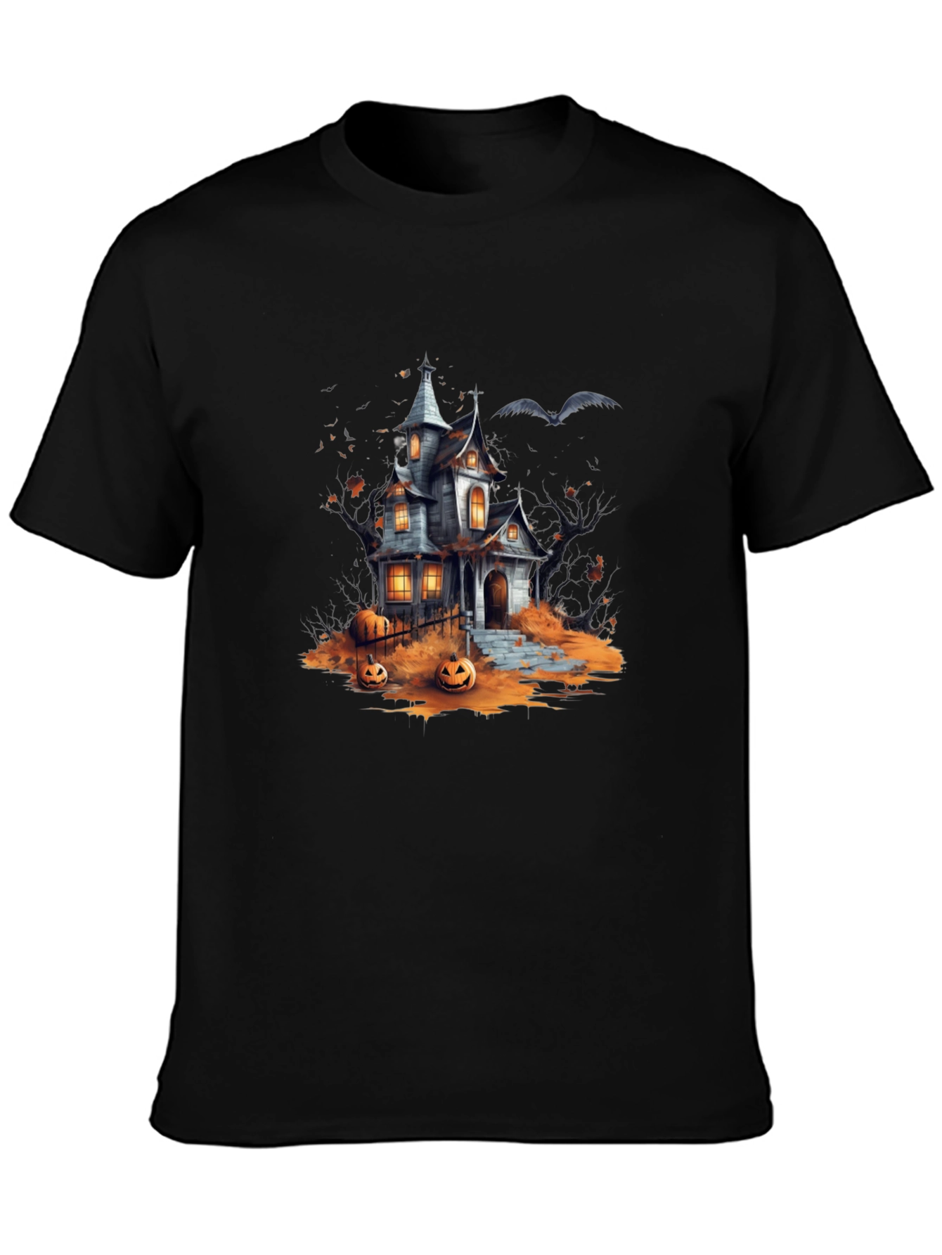 Spooky Halloween House Graphic T-Shirt
