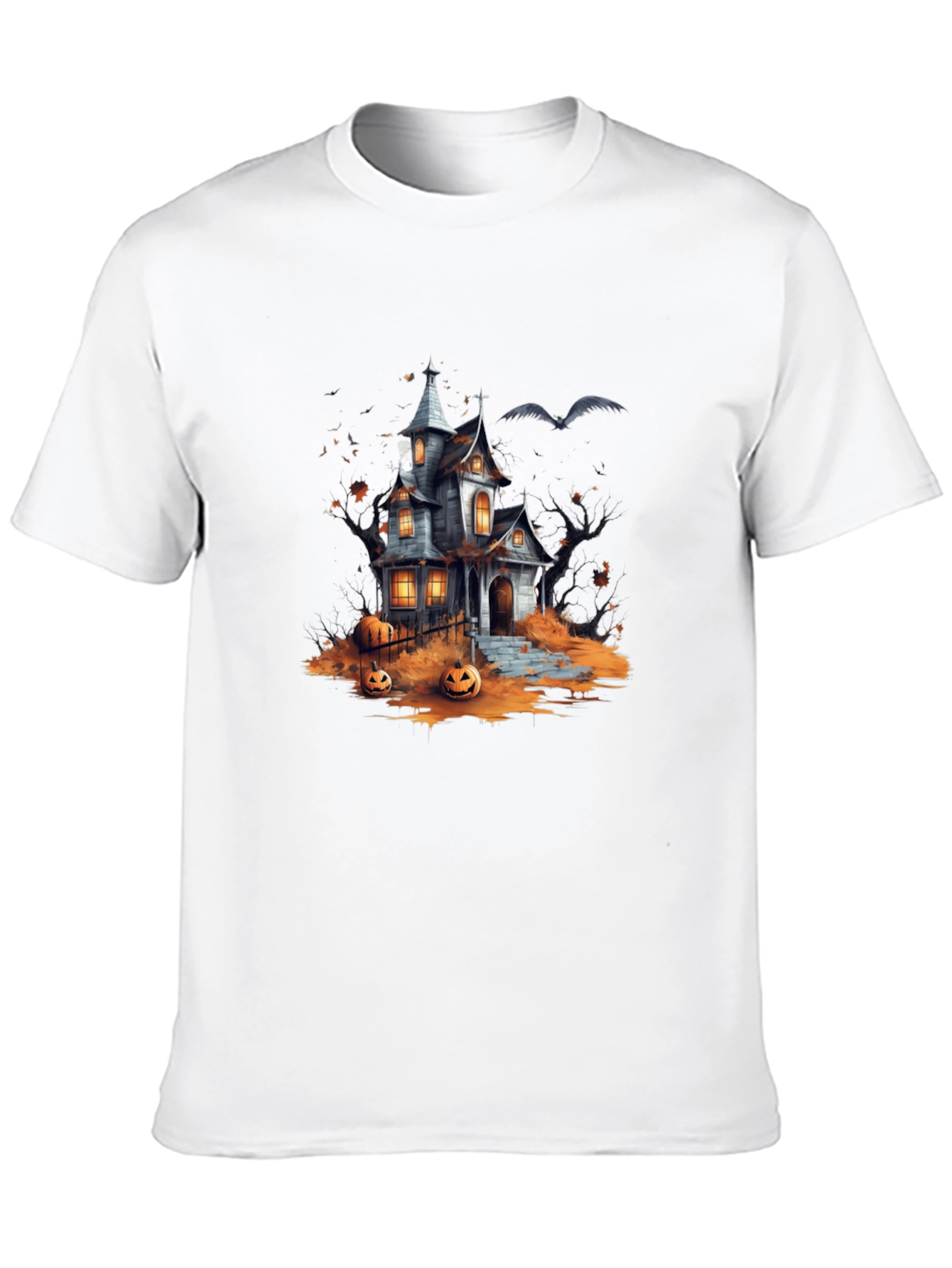 Spooky Halloween House Graphic T-Shirt