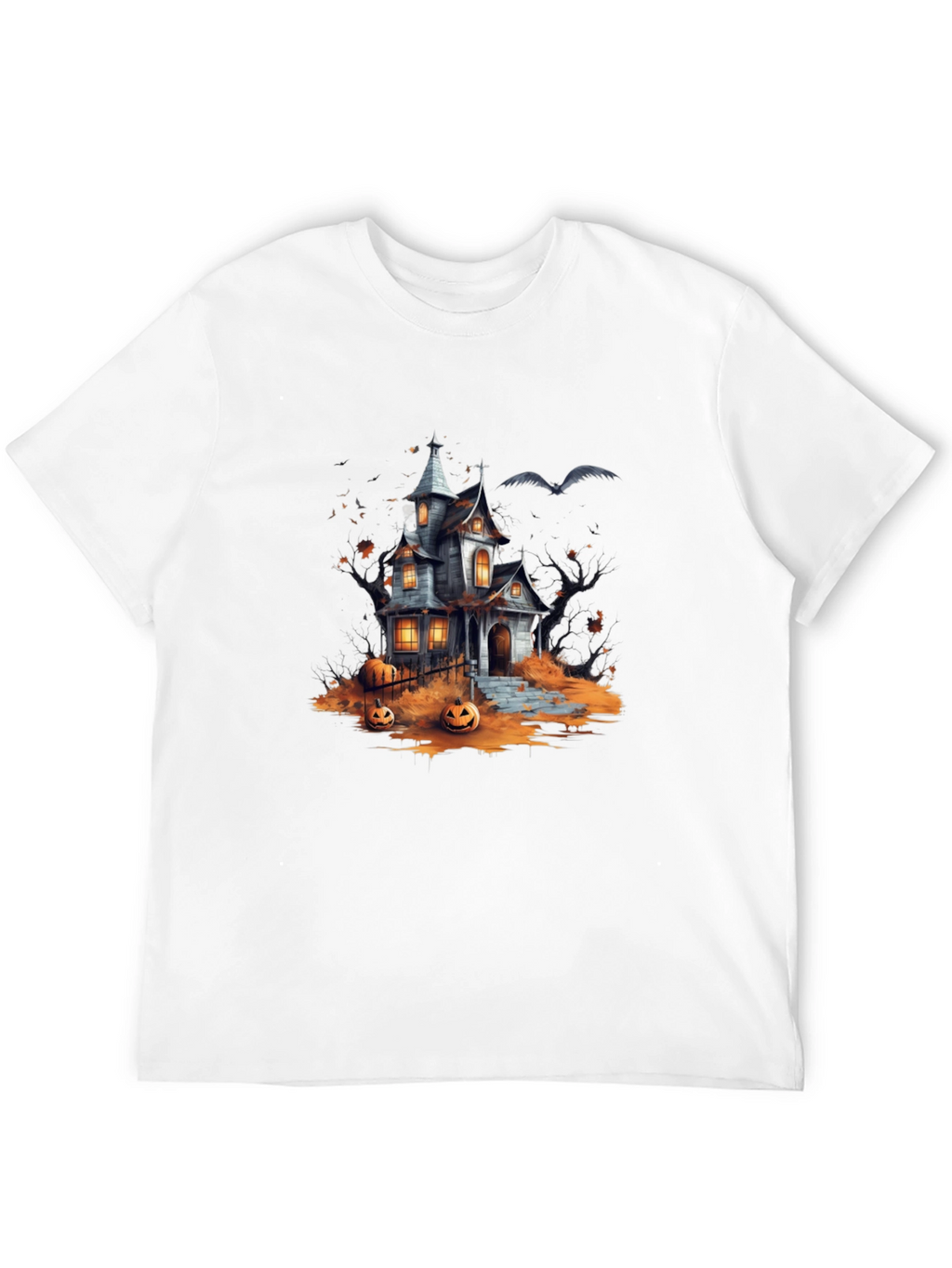 Spooky Halloween House Graphic T-Shirt