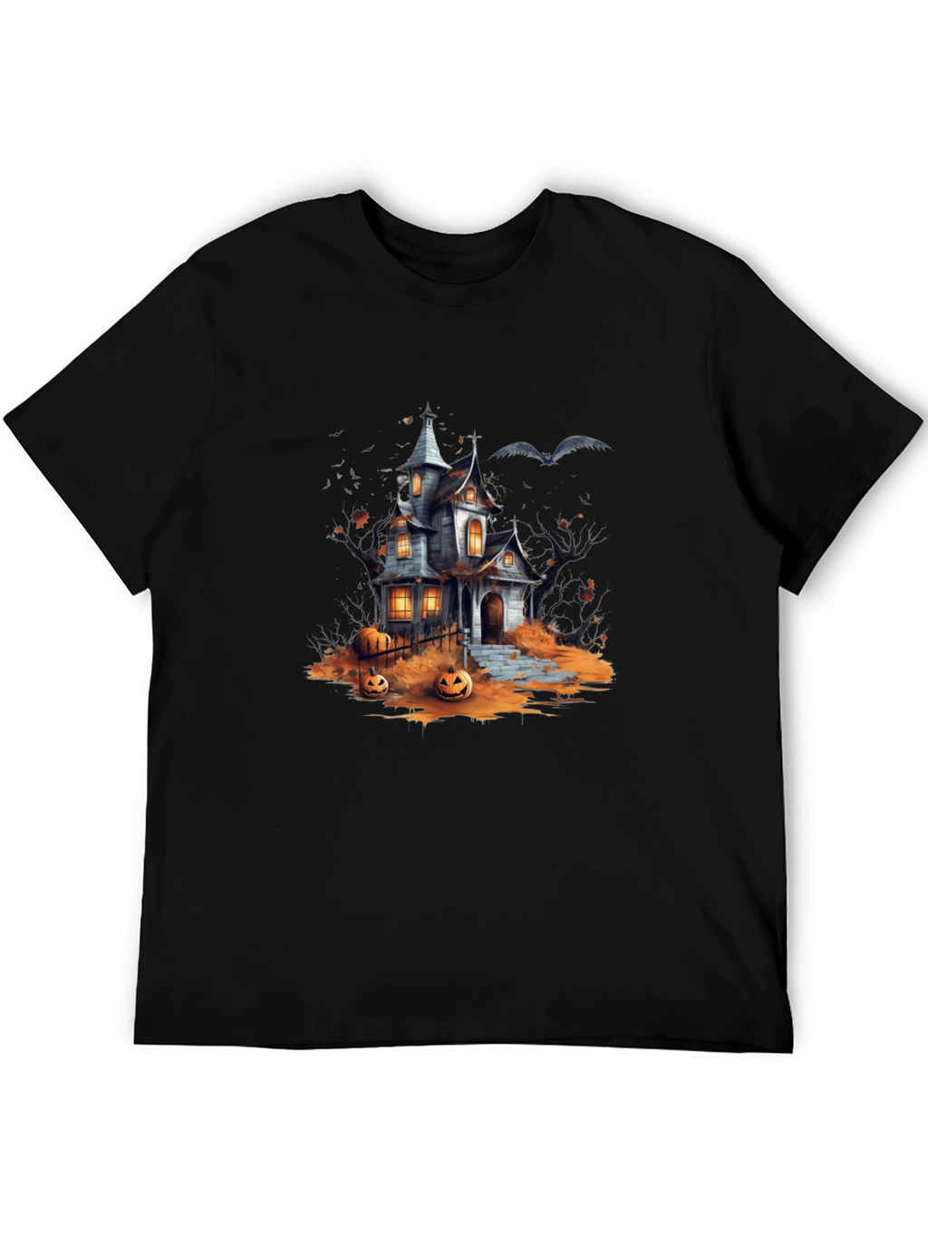 Spooky Halloween House Graphic T-Shirt