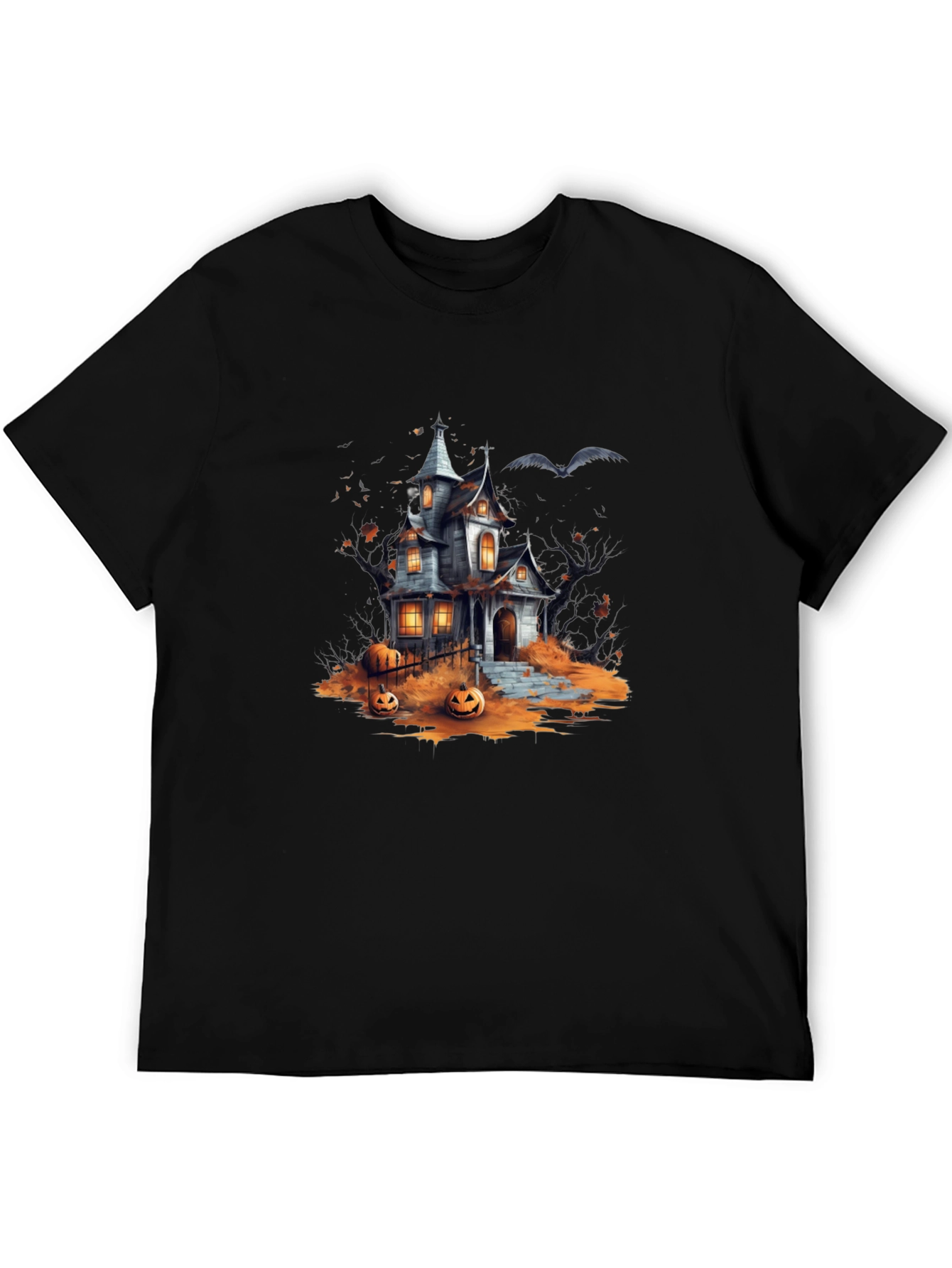 Spooky Halloween House Graphic T-Shirt