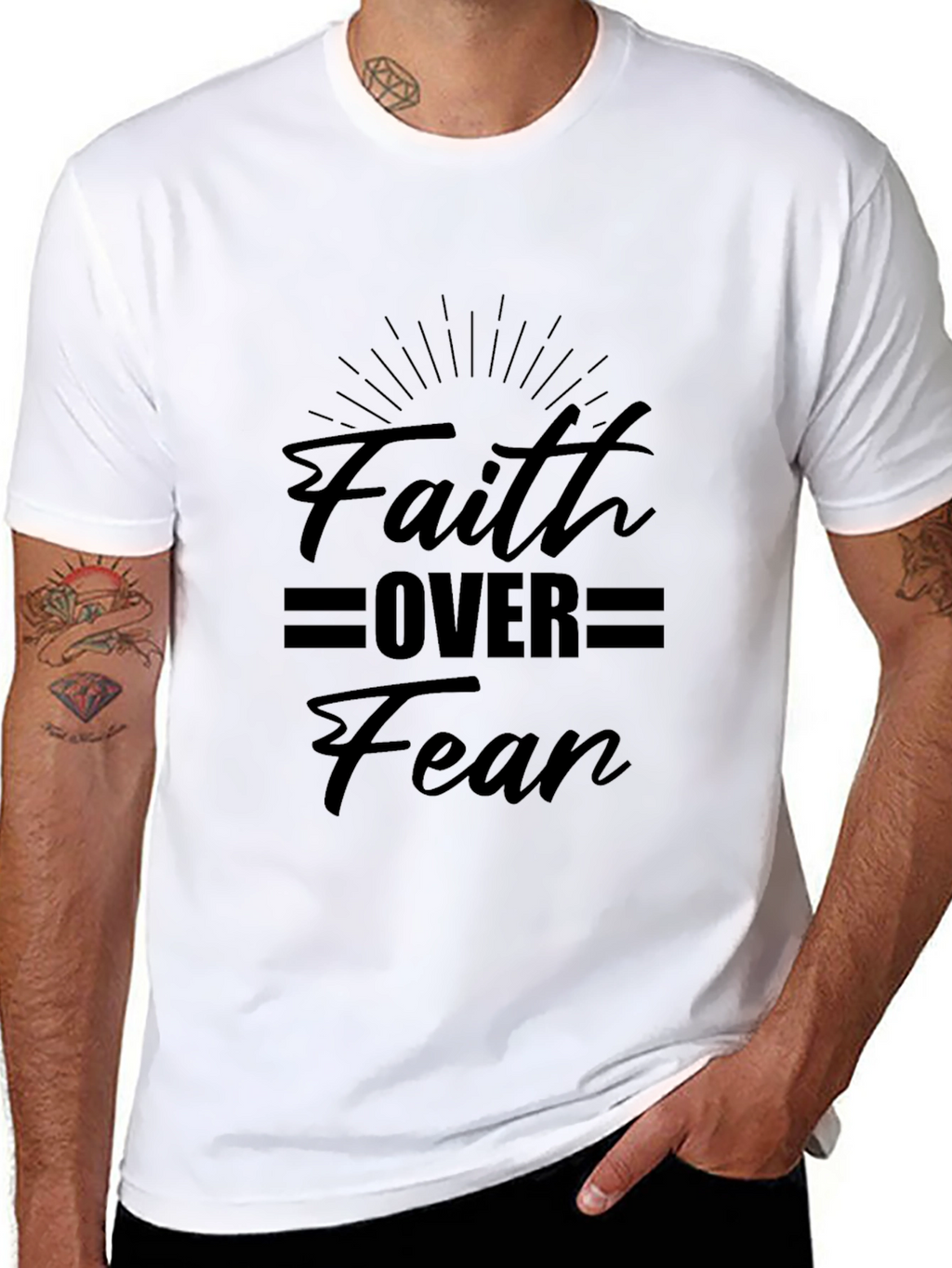 Faith Over Fear Graphic Tee - Black T-Shirt