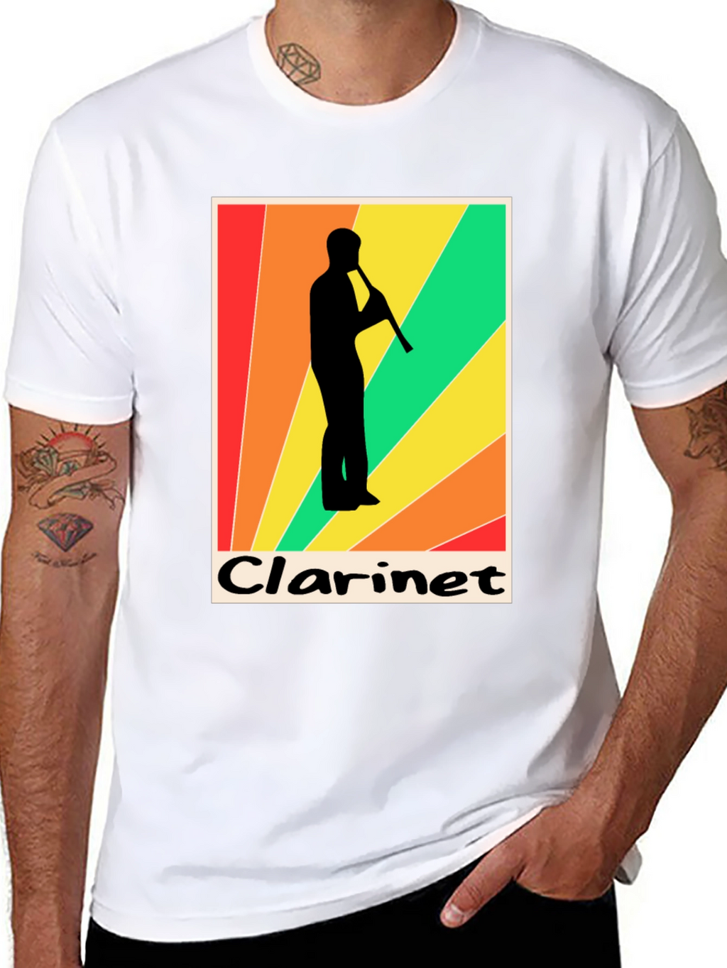 Retro Clarinet Player Graphic Tee - Music Lover T-Shirt