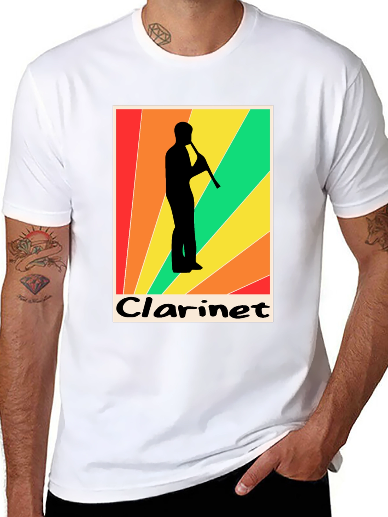 Retro Clarinet Player Graphic Tee - Music Lover T-Shirt