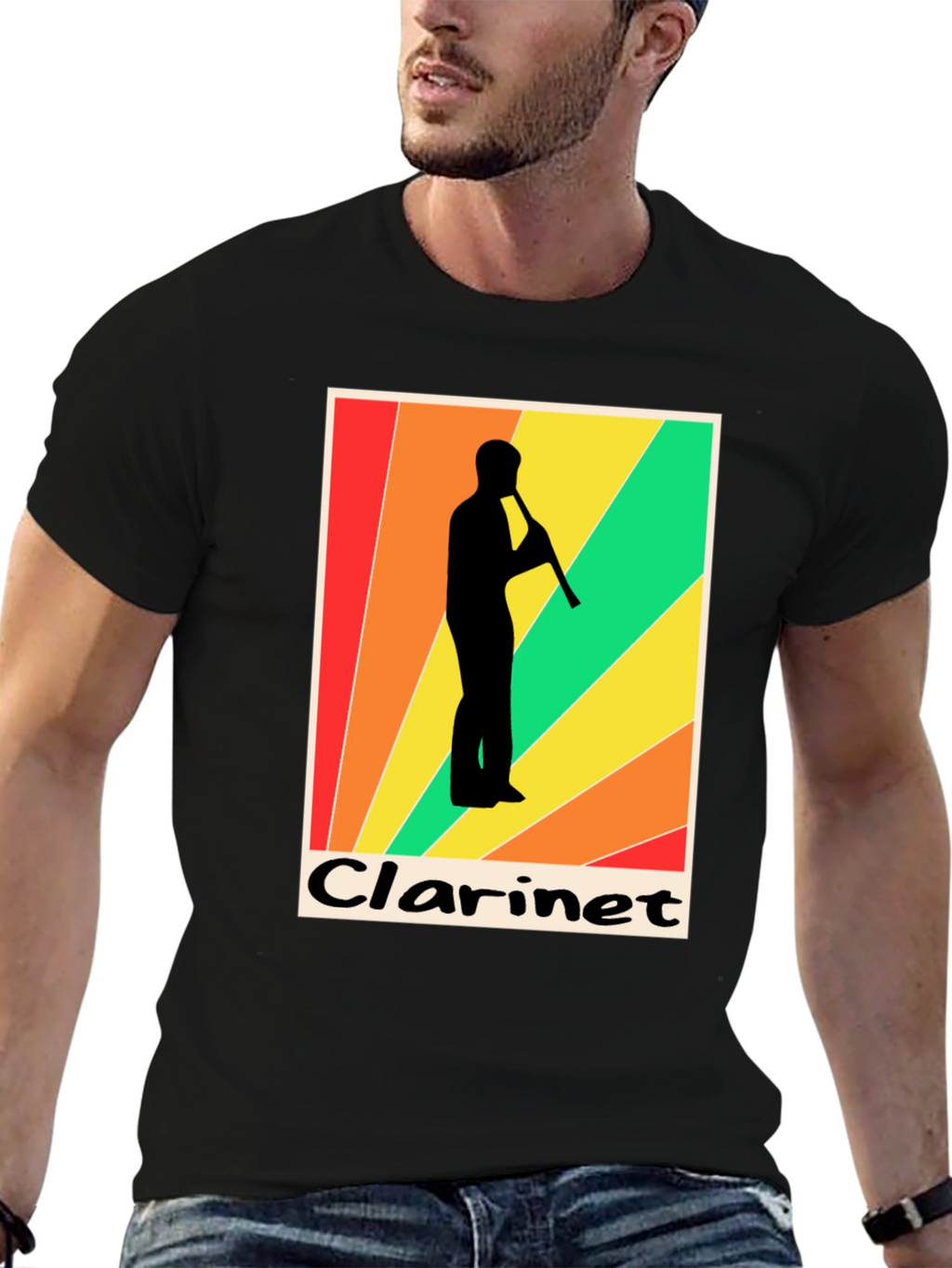 Retro Clarinet Player Graphic Tee - Music Lover T-Shirt
