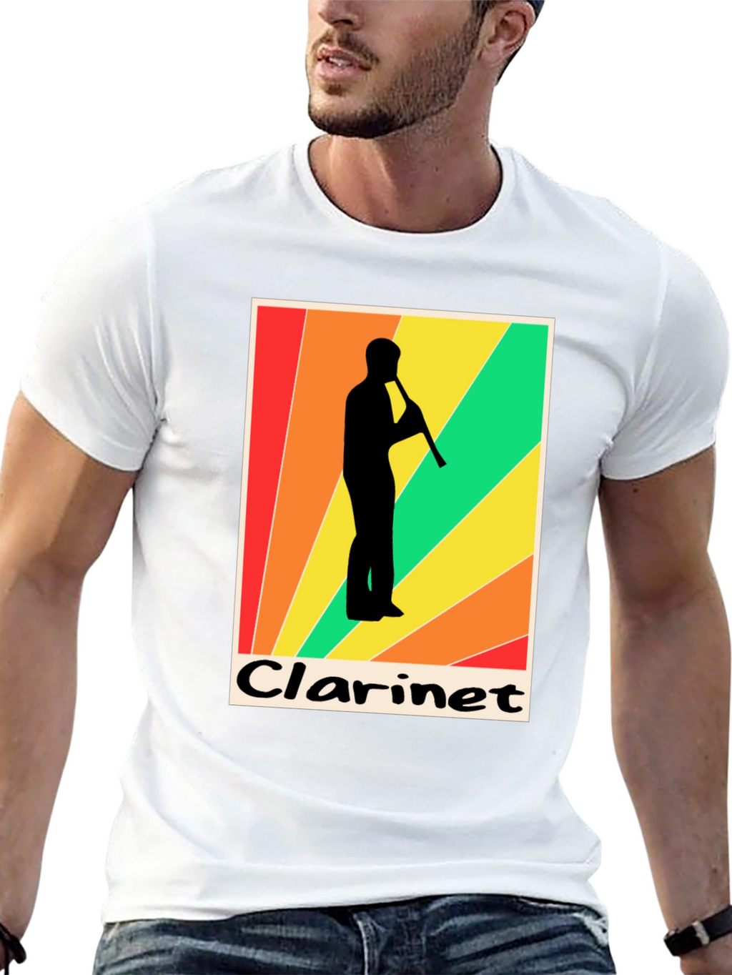 Retro Clarinet Player Graphic Tee - Music Lover T-Shirt