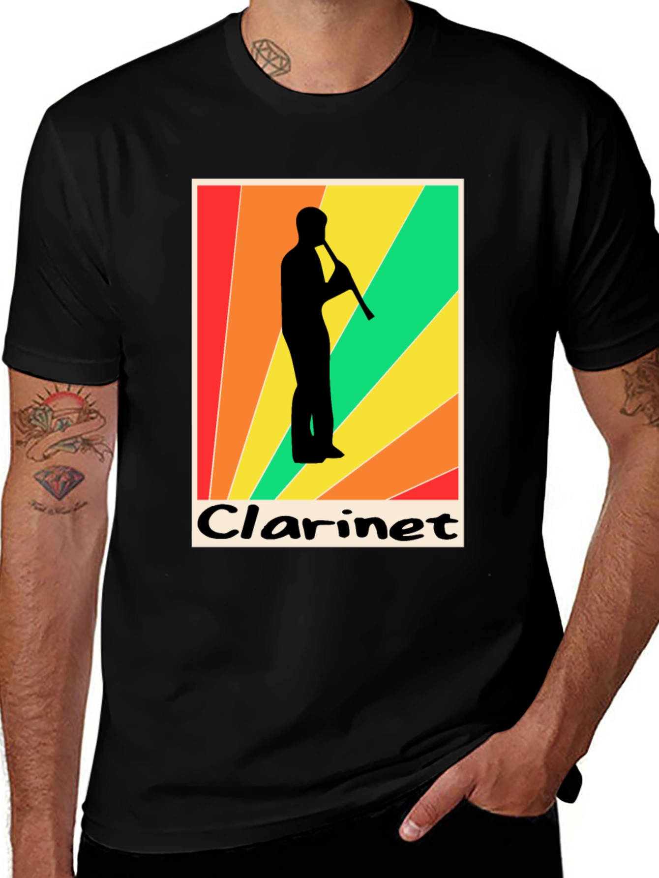Retro Clarinet Player Graphic Tee - Music Lover T-Shirt