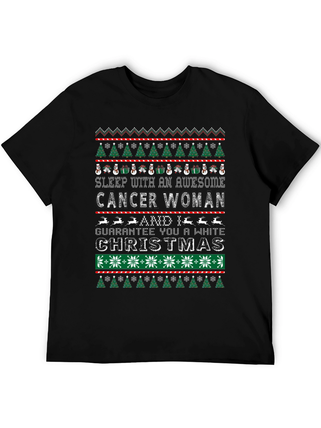 Awesome Cancer Woman Ugly Christmas Sweater T-Shirt