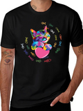 Colorful Cat Heart T-Shirt