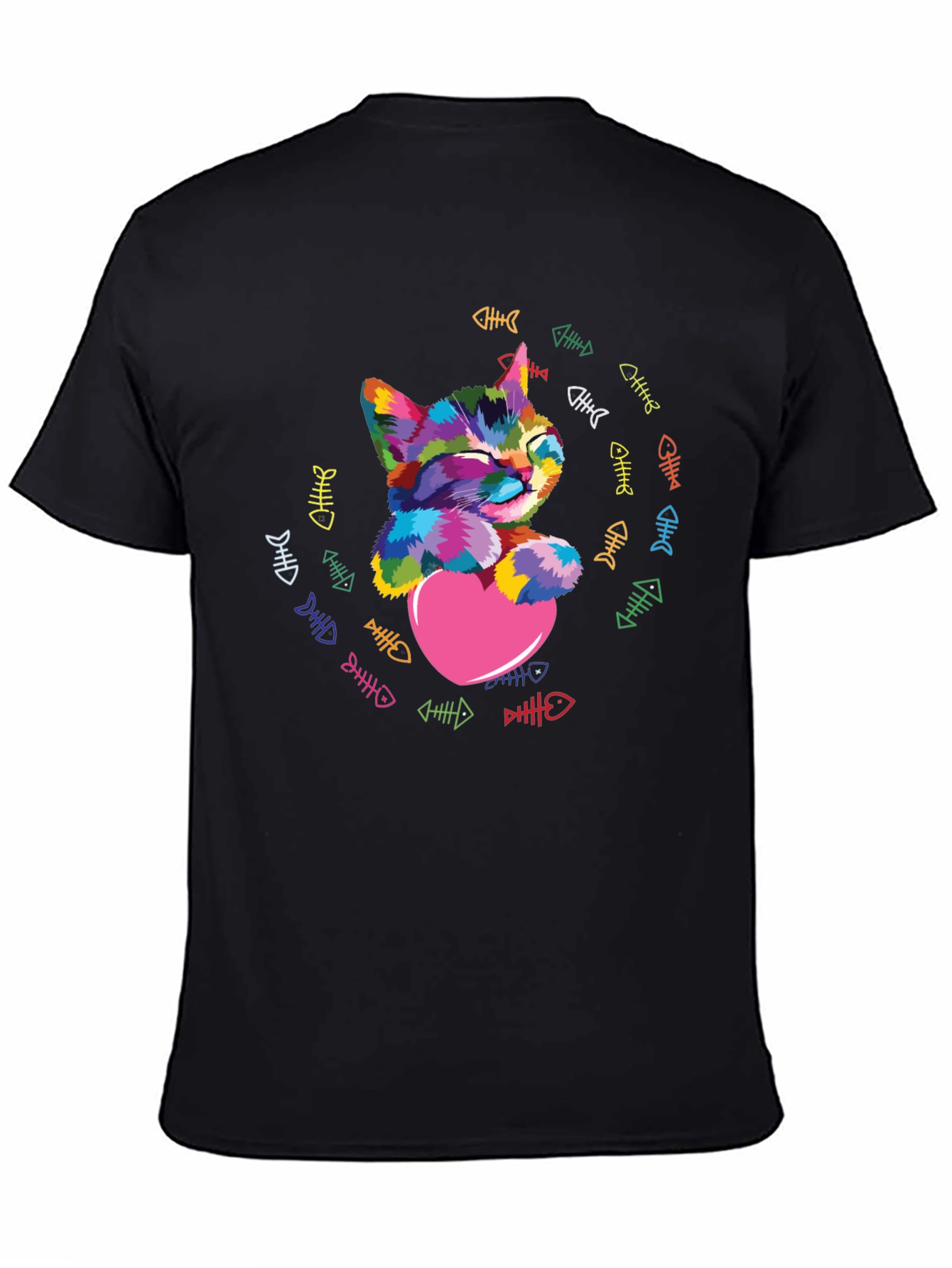 Colorful Cat Heart T-Shirt