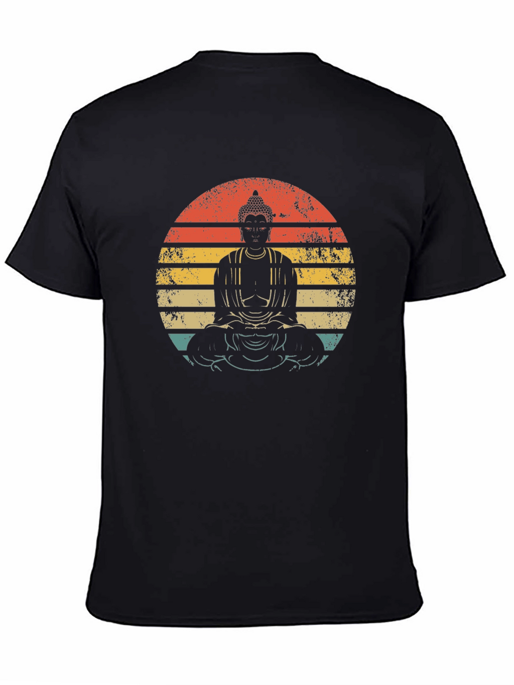 Buddha Sunset Graphic Tee - Unisex Black T-Shirt