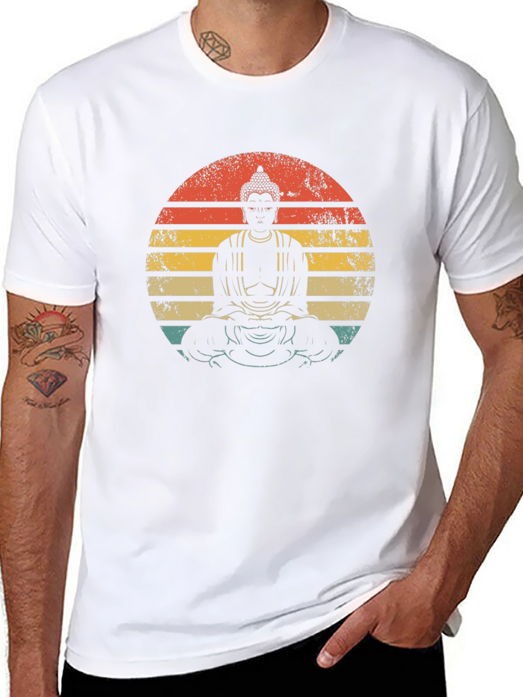 Buddha Sunset Graphic Tee - Unisex Black T-Shirt