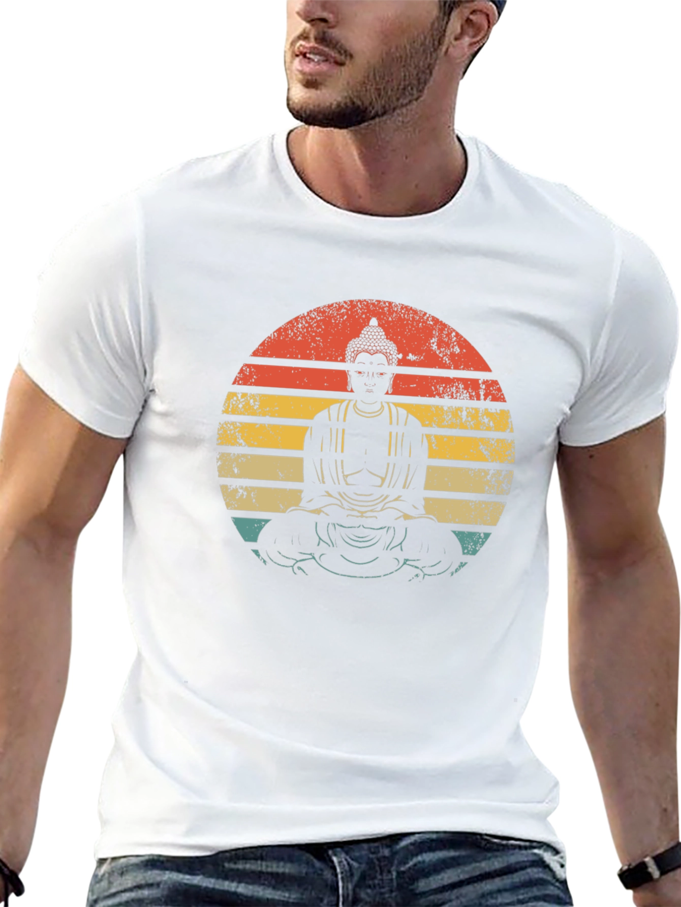 Buddha Sunset Graphic Tee - Unisex Black T-Shirt