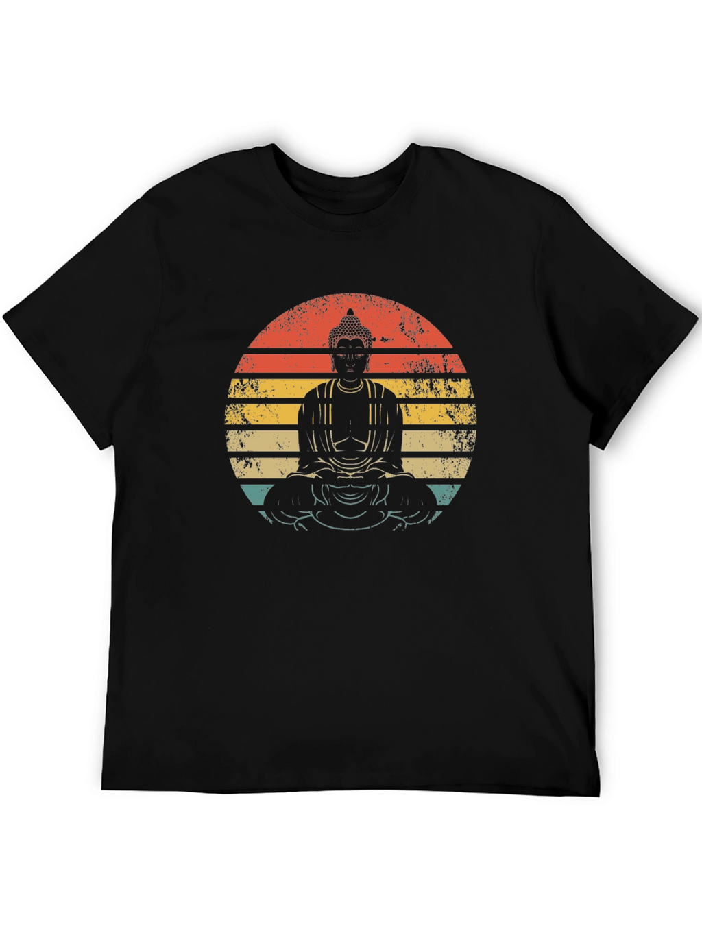 Buddha Sunset Graphic Tee - Unisex Black T-Shirt