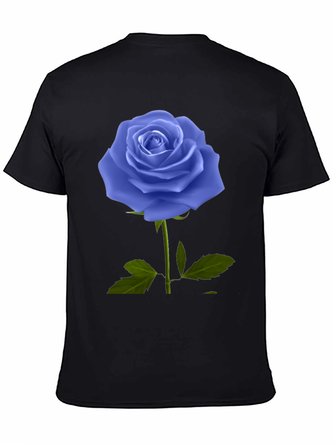 Blue Rose Graphic Tee - Unique Floral Design