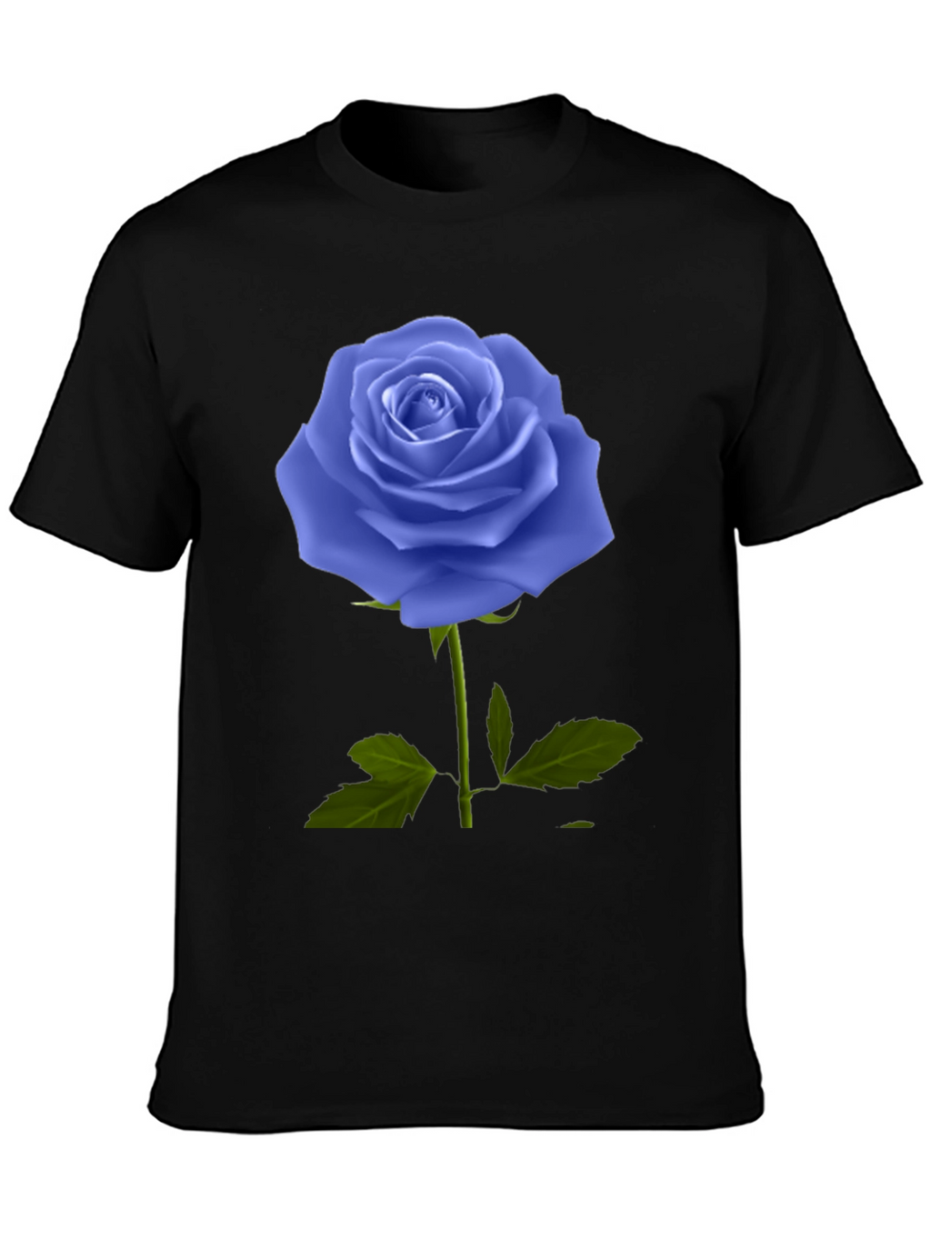 Blue Rose Graphic Tee - Unique Floral Design