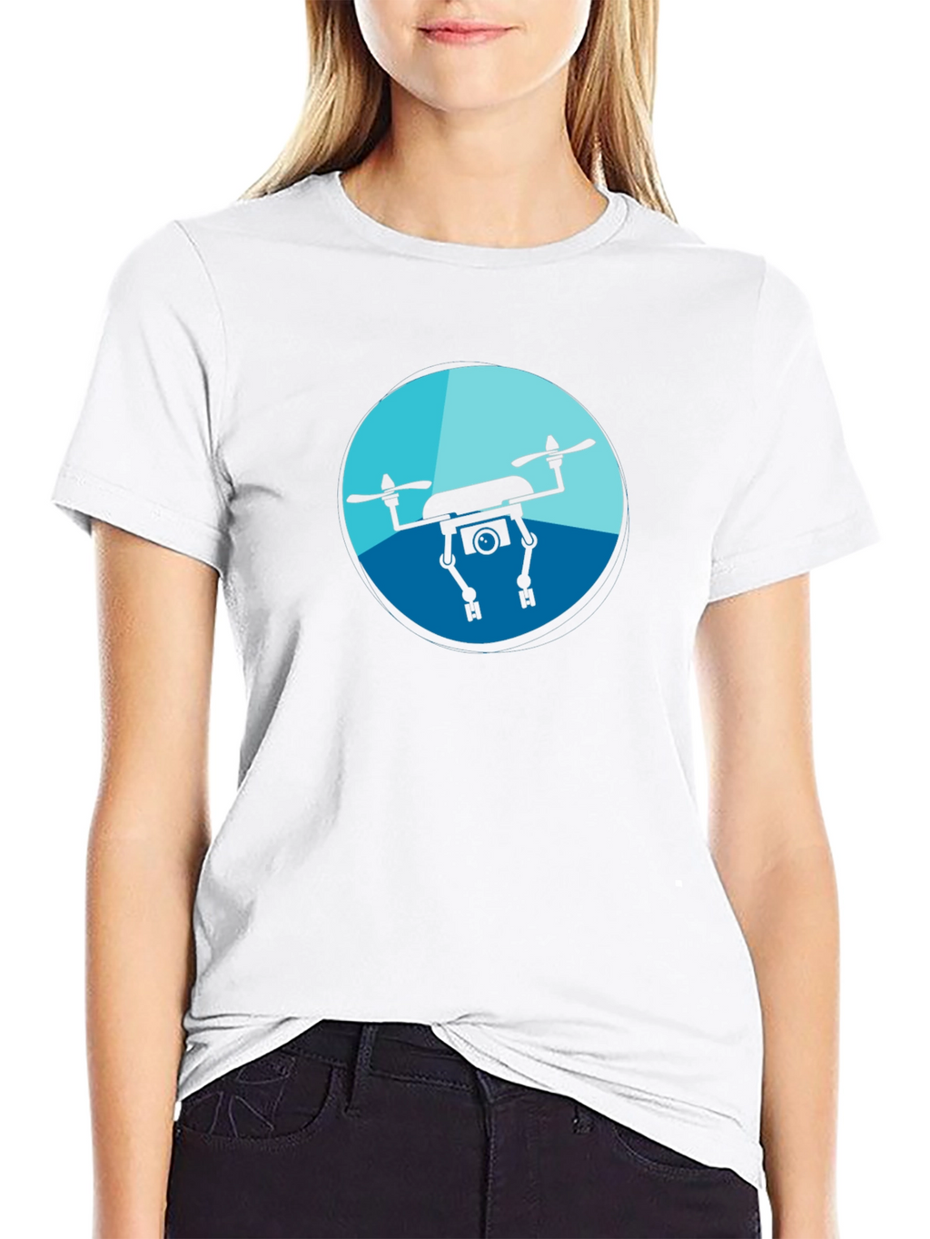 Drone Graphic Tee - Black Casual Shirt