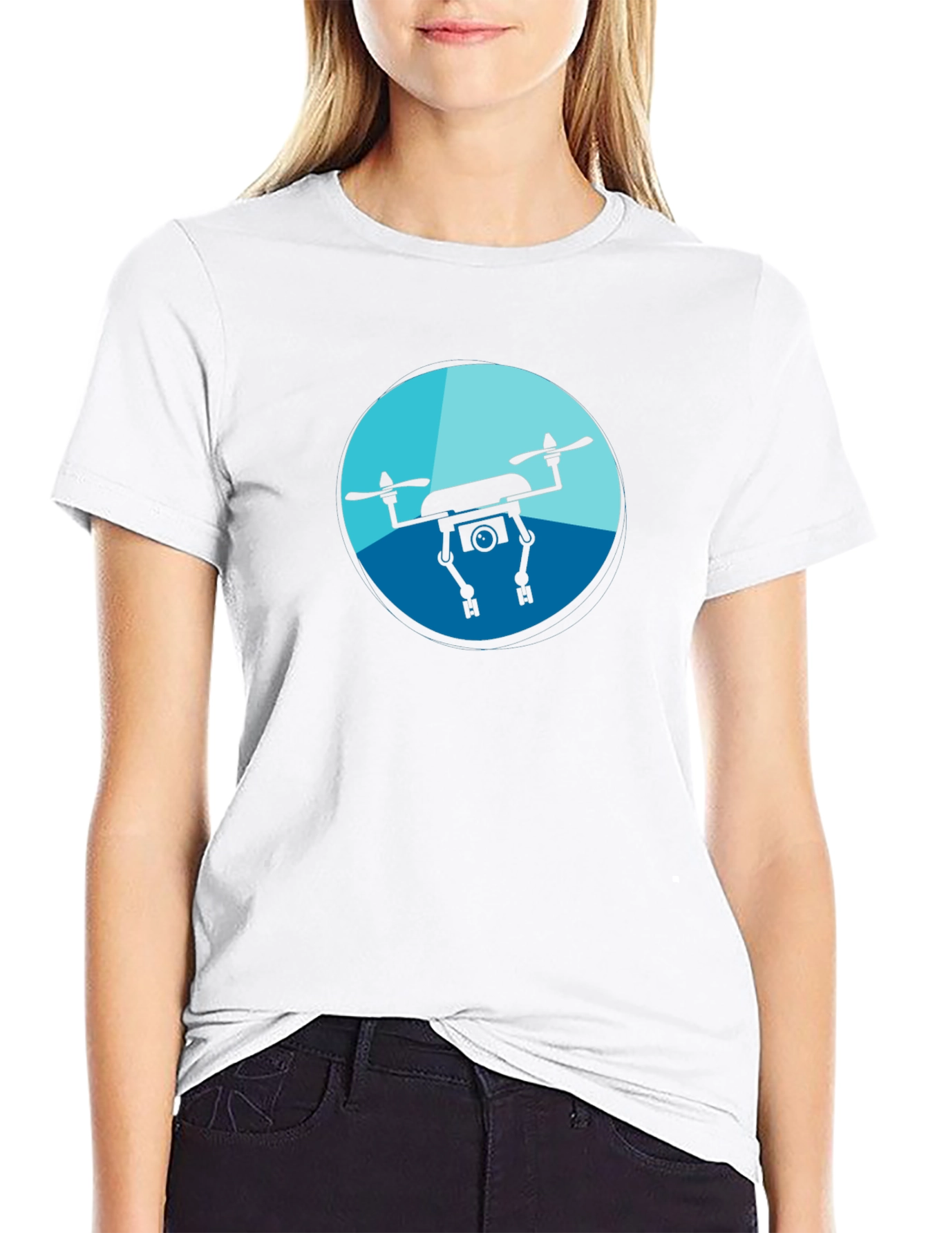 Drone Graphic Tee - Black Casual Shirt