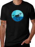 Drone Graphic Tee - Black Casual Shirt