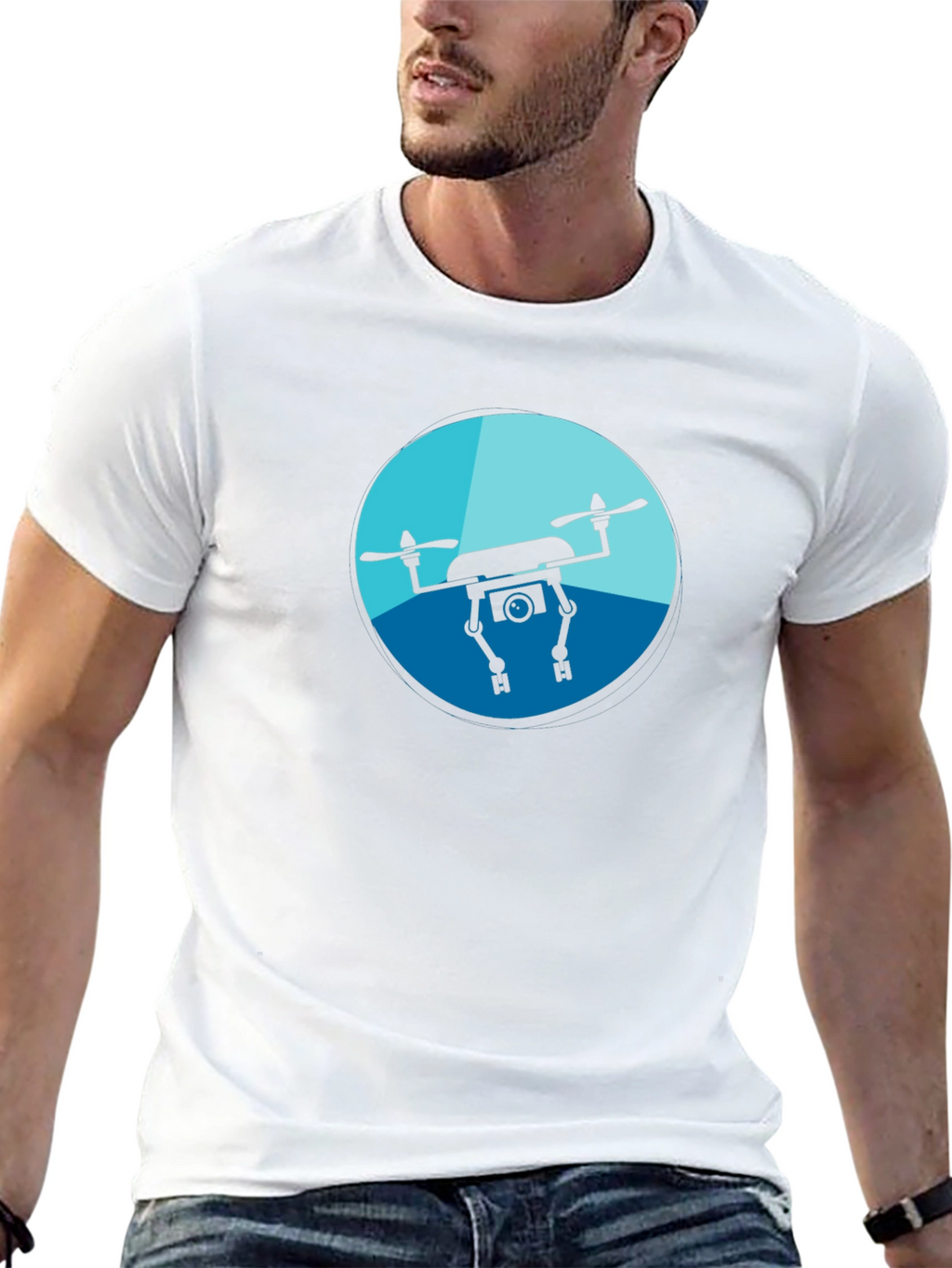Drone Graphic Tee - Black Casual Shirt
