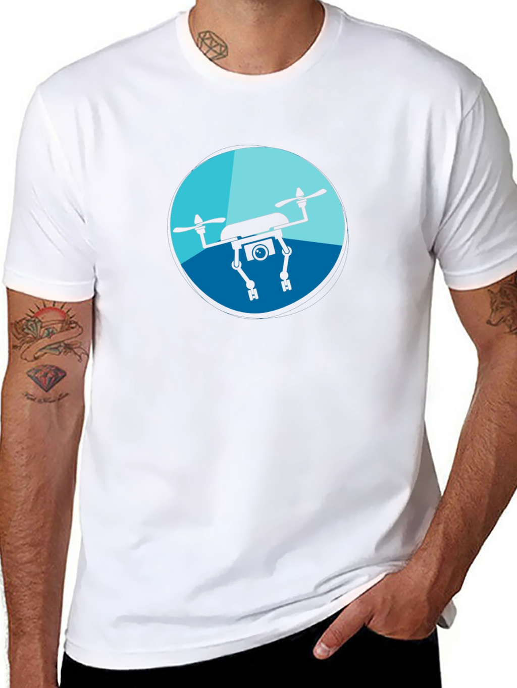 Drone Graphic Tee - Black Casual Shirt