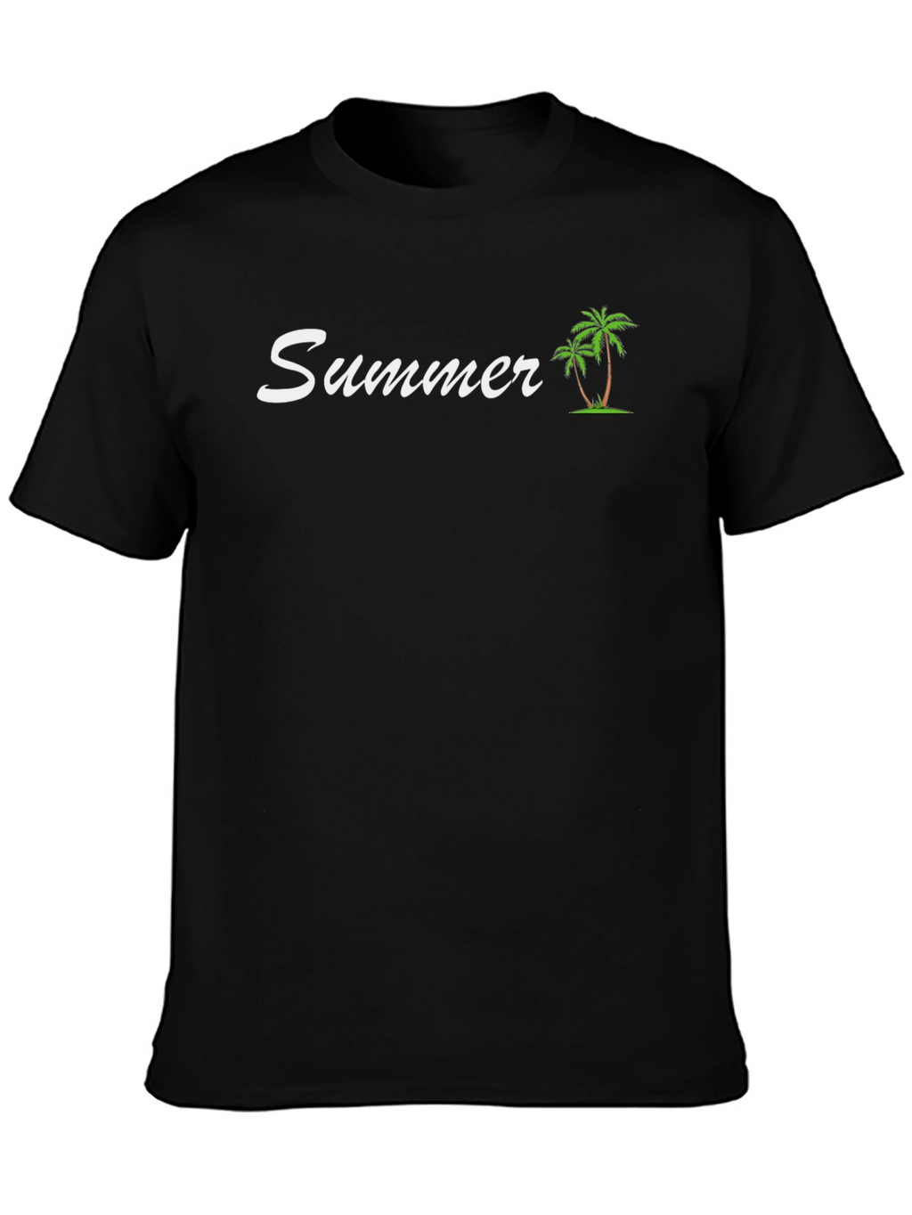 Summer Palm Tree Black T-Shirt